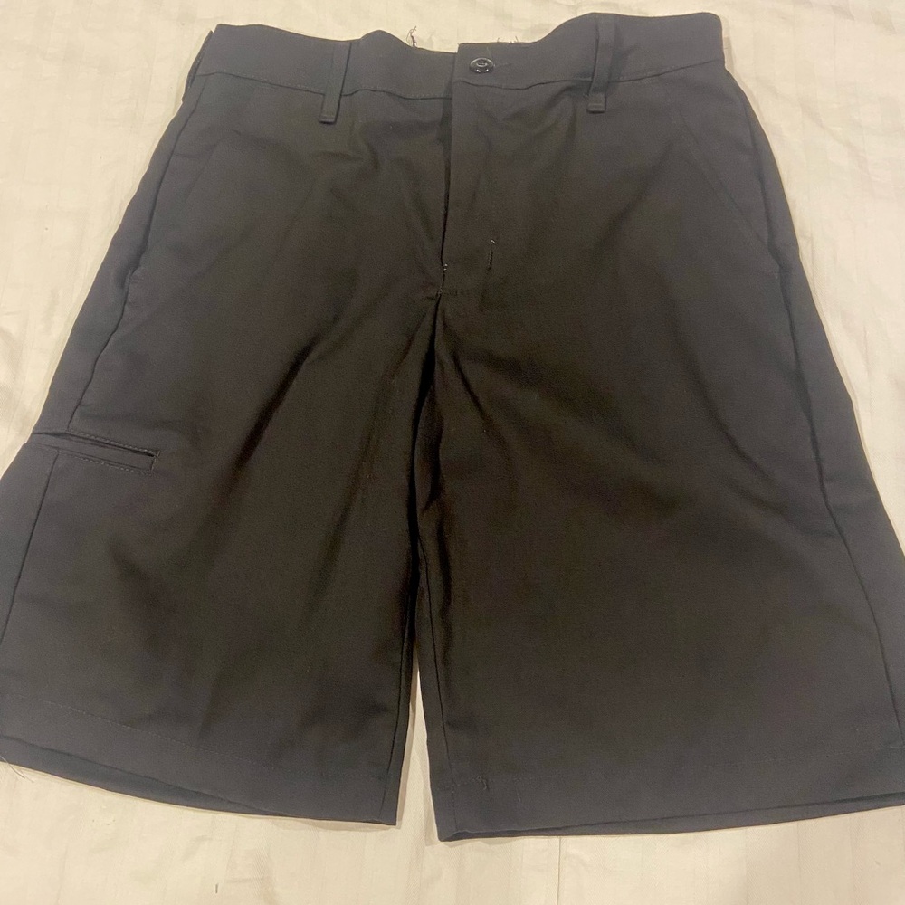 Classic Black Flat Front Men's Shorts